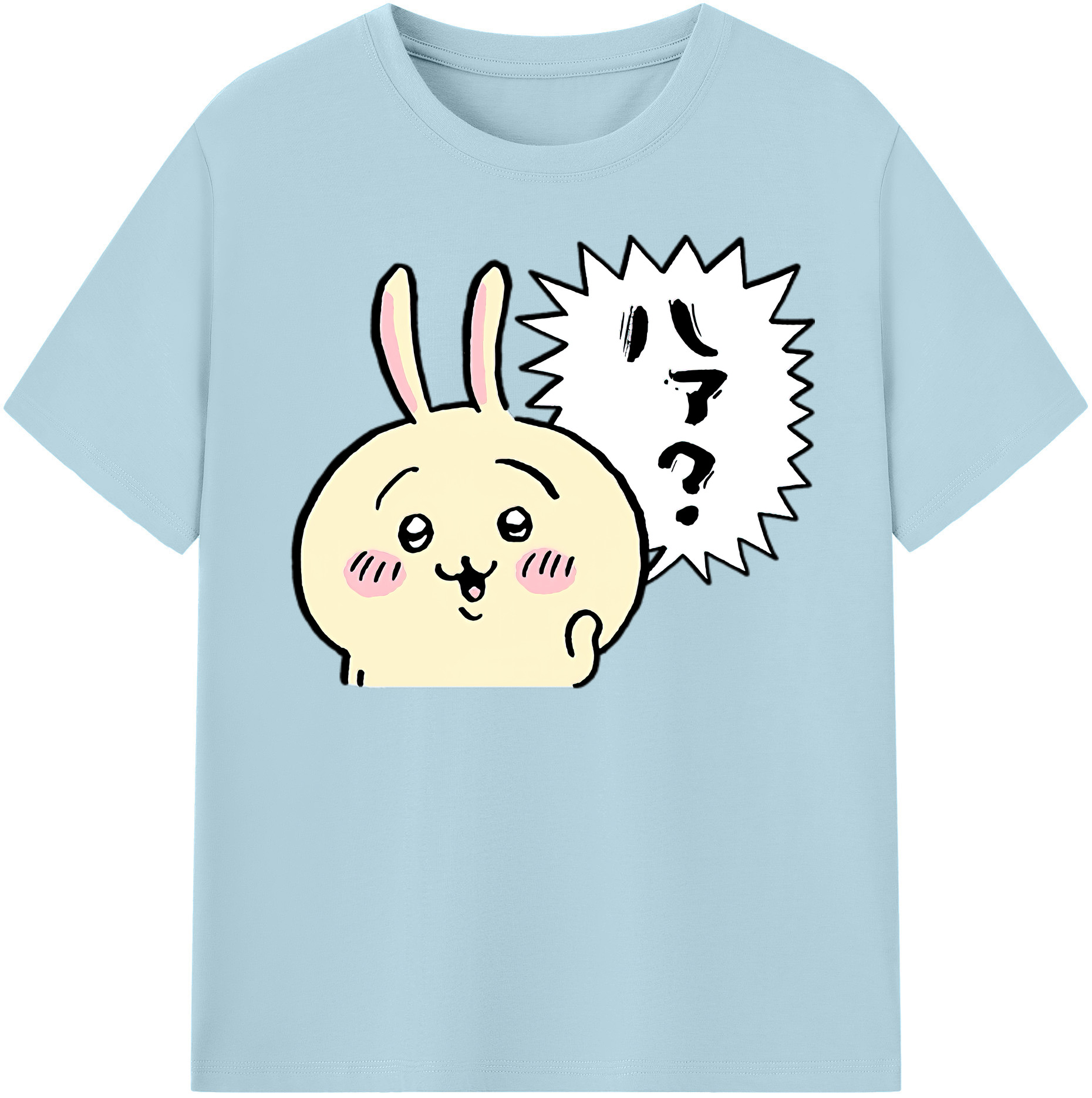 （画像用） ちいかわ うさぎ Chii-kawa usagi 綿100％半袖Tシャツ（フロントプリント）